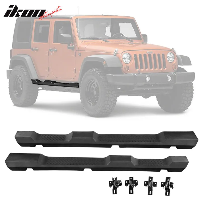 2007-2018 Jeep Wrangler JK Offroad Black Running Board Side Step Armor