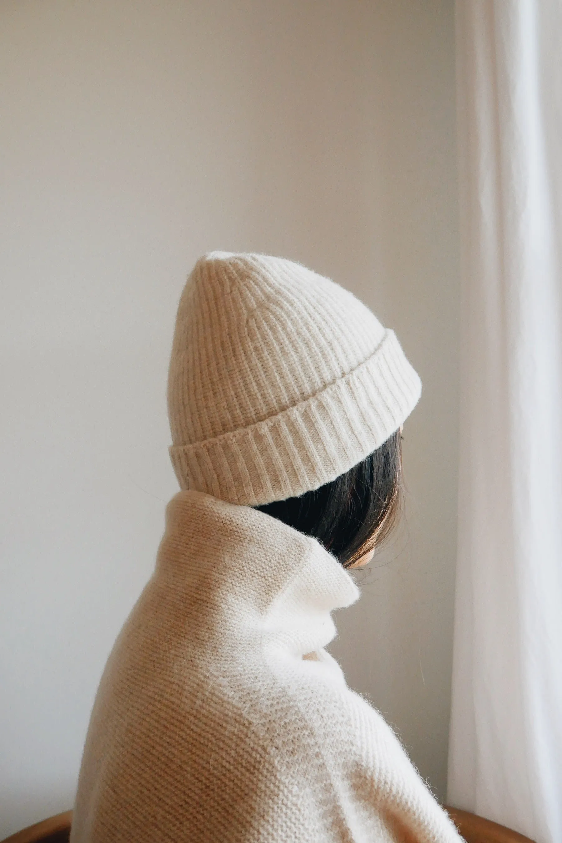 3D Printed Cashmere Beanie - Oatmeal