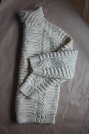 70s Hand Knit Cream Turtleneck - S