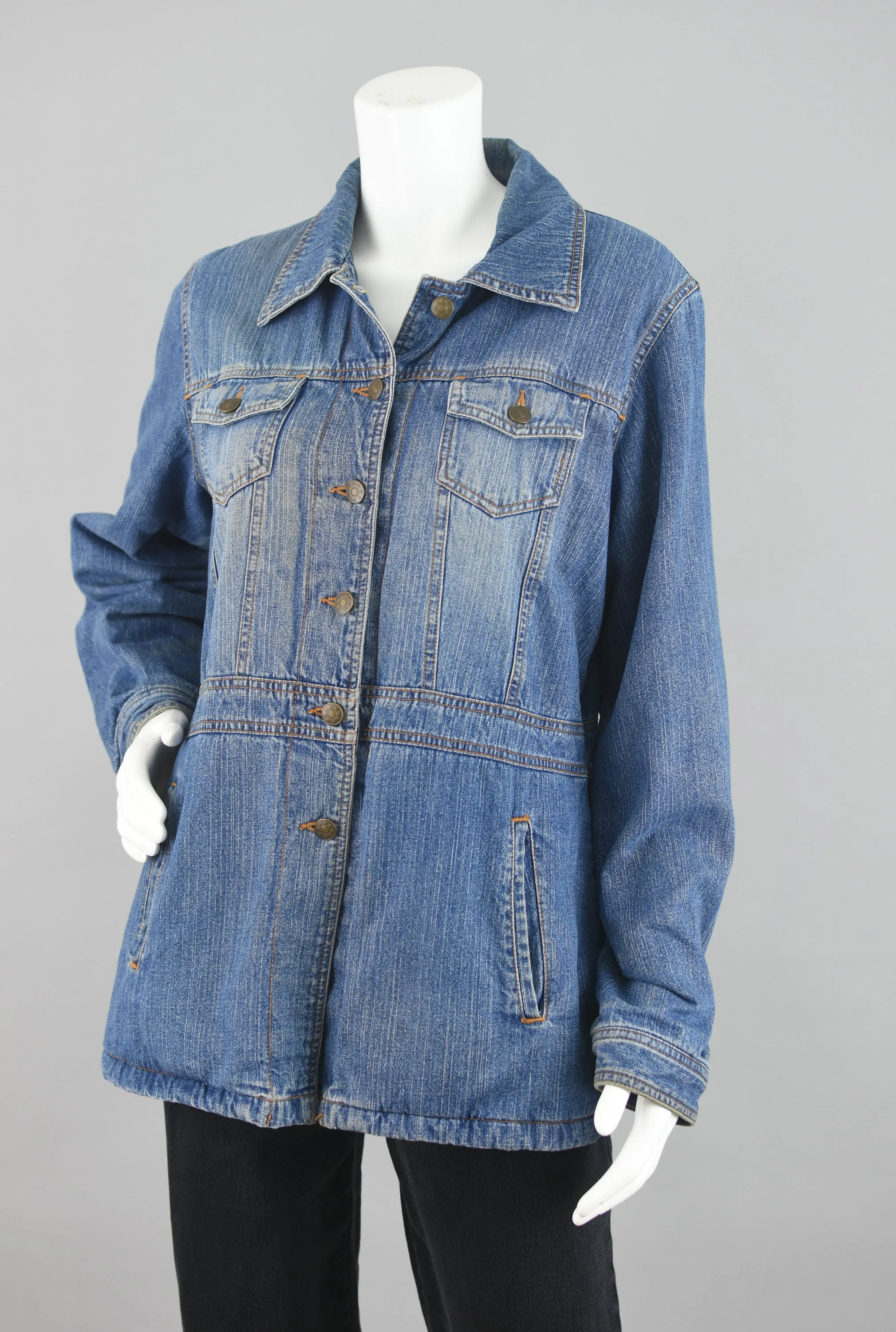 90s Faded Glory Fitted Jean Jacket Women's Medium, Size 8/10