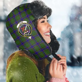 Adam Tartan Winter Trapper Hat with Family Crest