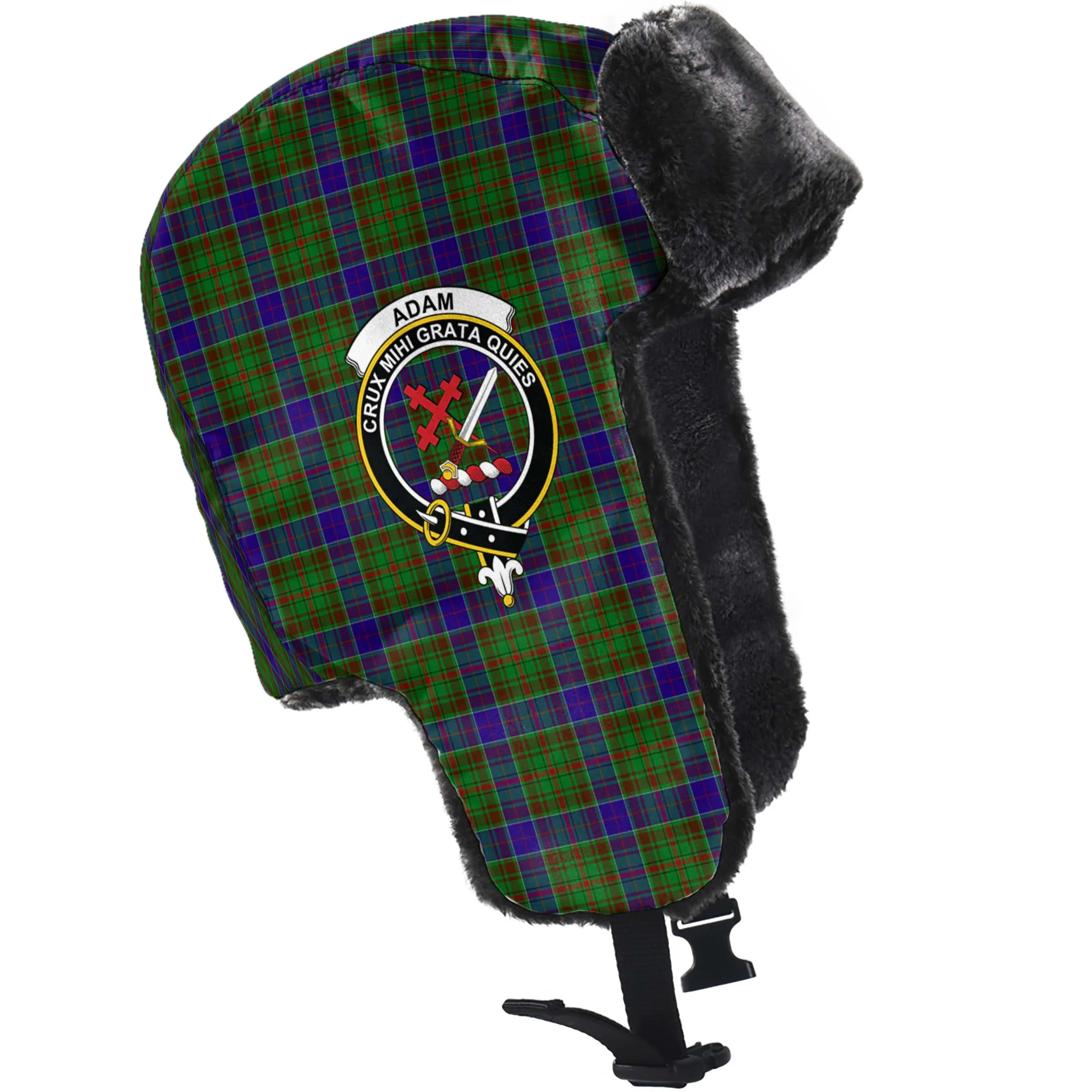 Adam Tartan Winter Trapper Hat with Family Crest