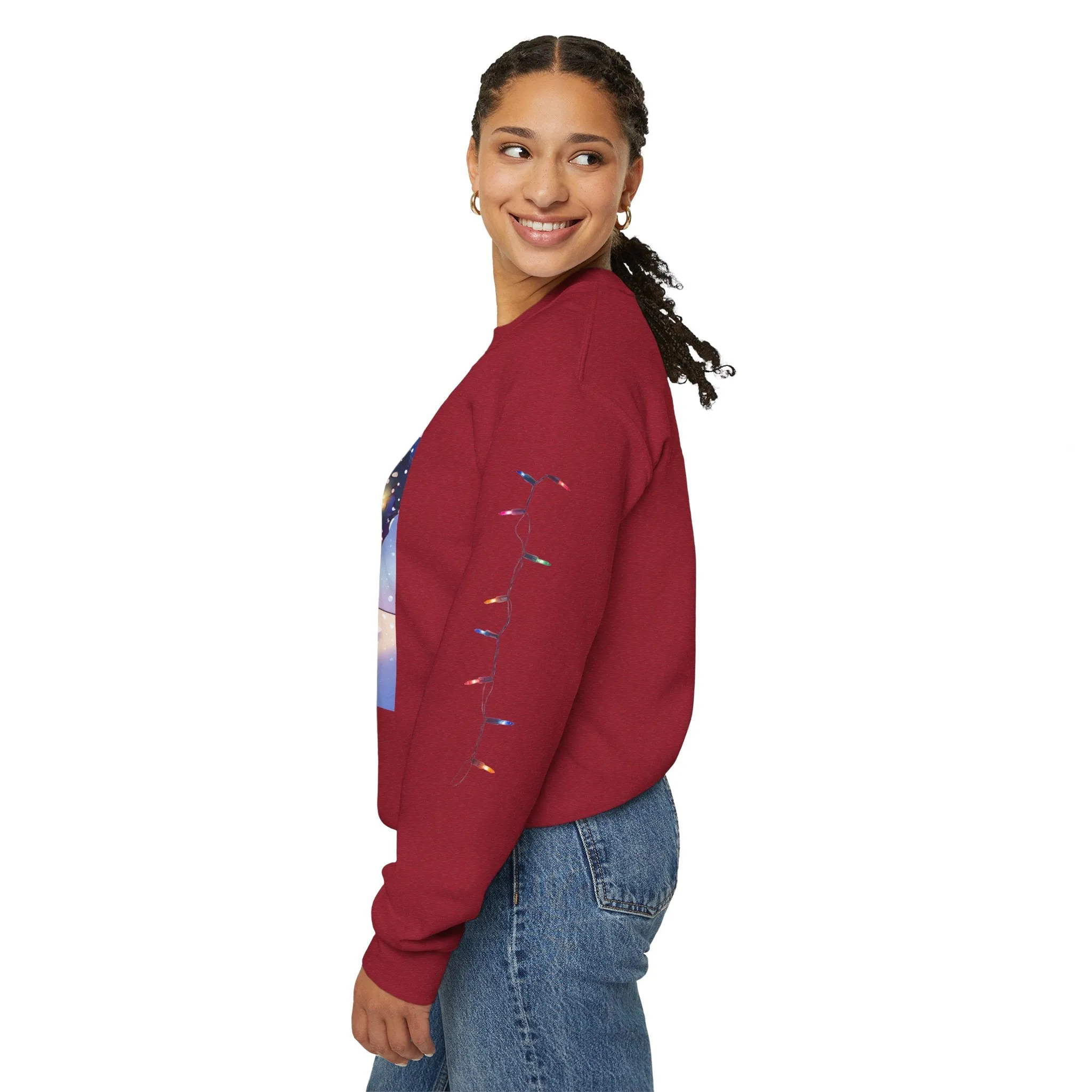 Adorable Christmas Otter Sweatshirt with Festive Lights