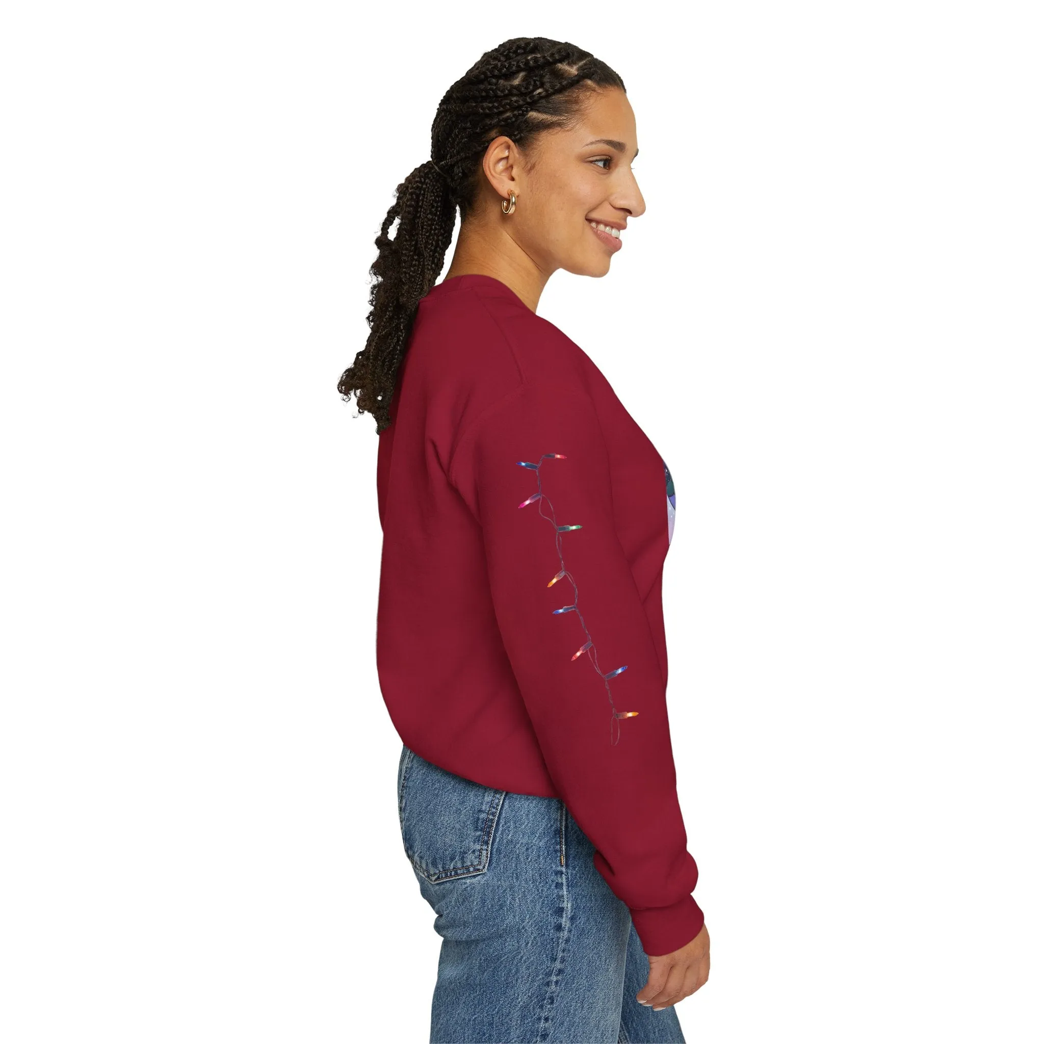 Adorable Christmas Otter Sweatshirt with Festive Lights