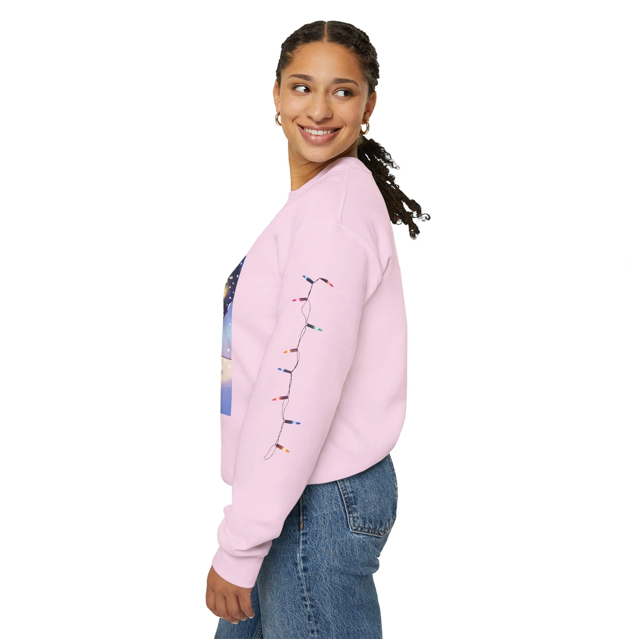 Adorable Christmas Otter Sweatshirt with Festive Lights