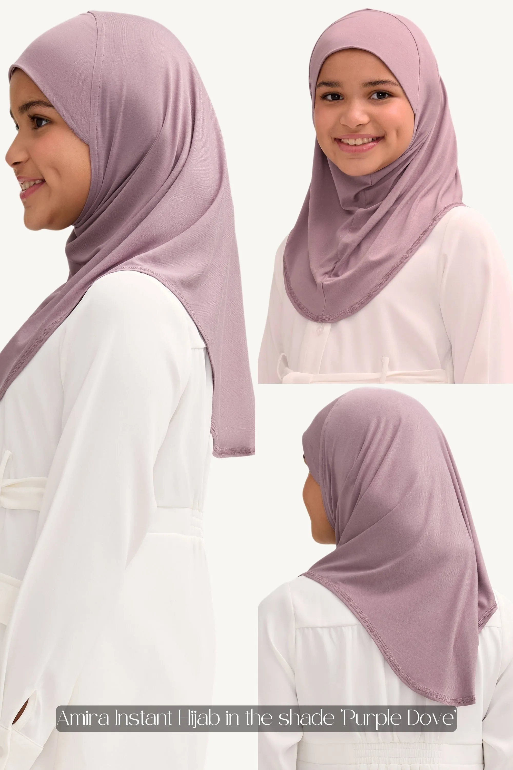 Amira Bamboo Jersey Instant Hijab - Lilac (Girls)