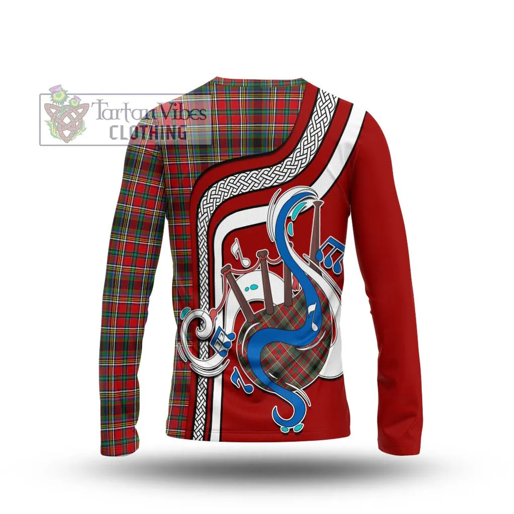 Anderson of Arbrake Tartan Long Sleeve T-Shirt with Epic Bagpipe Style