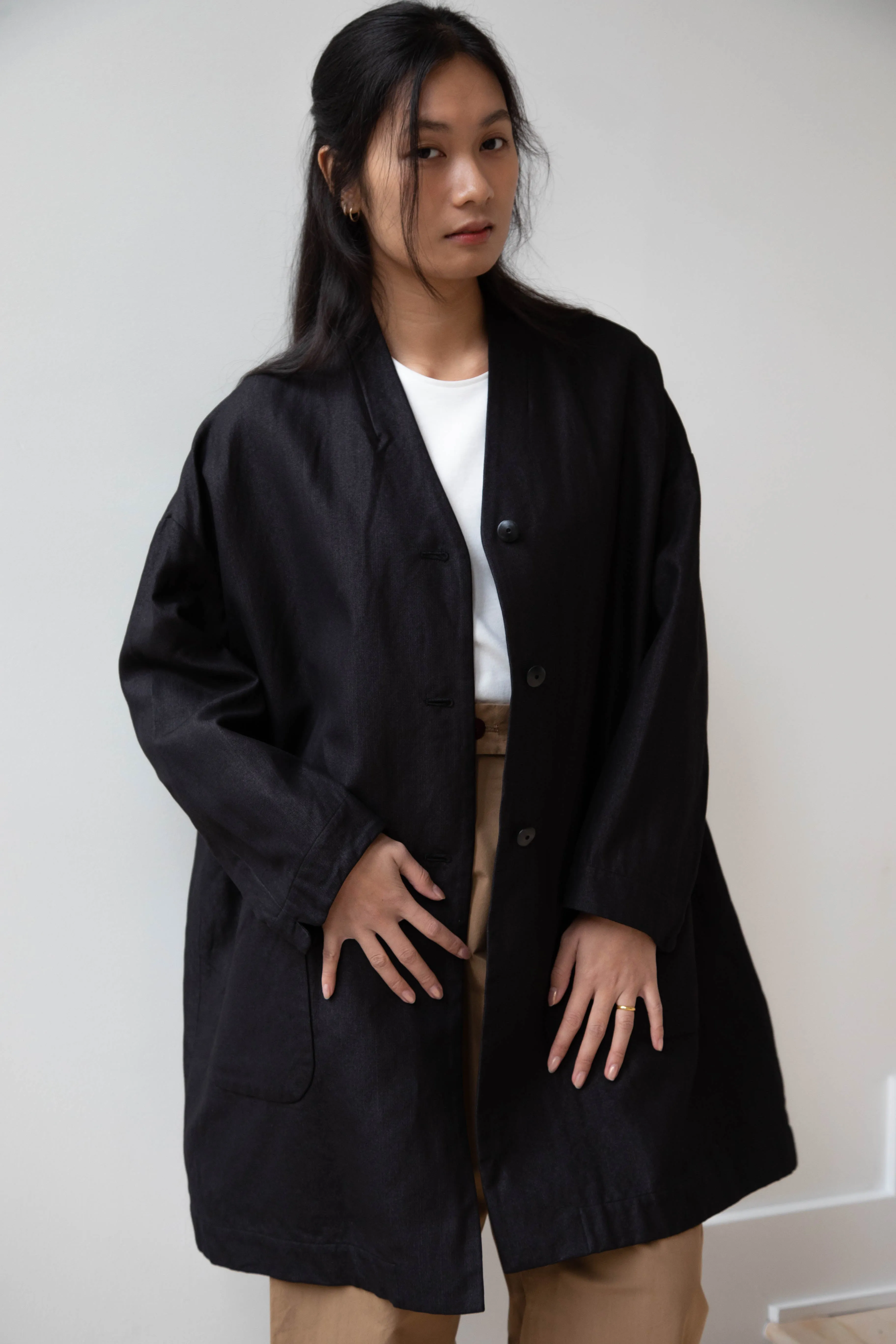 Arts & Science | Robe Cardigan Jacket in Vintage Black Washi