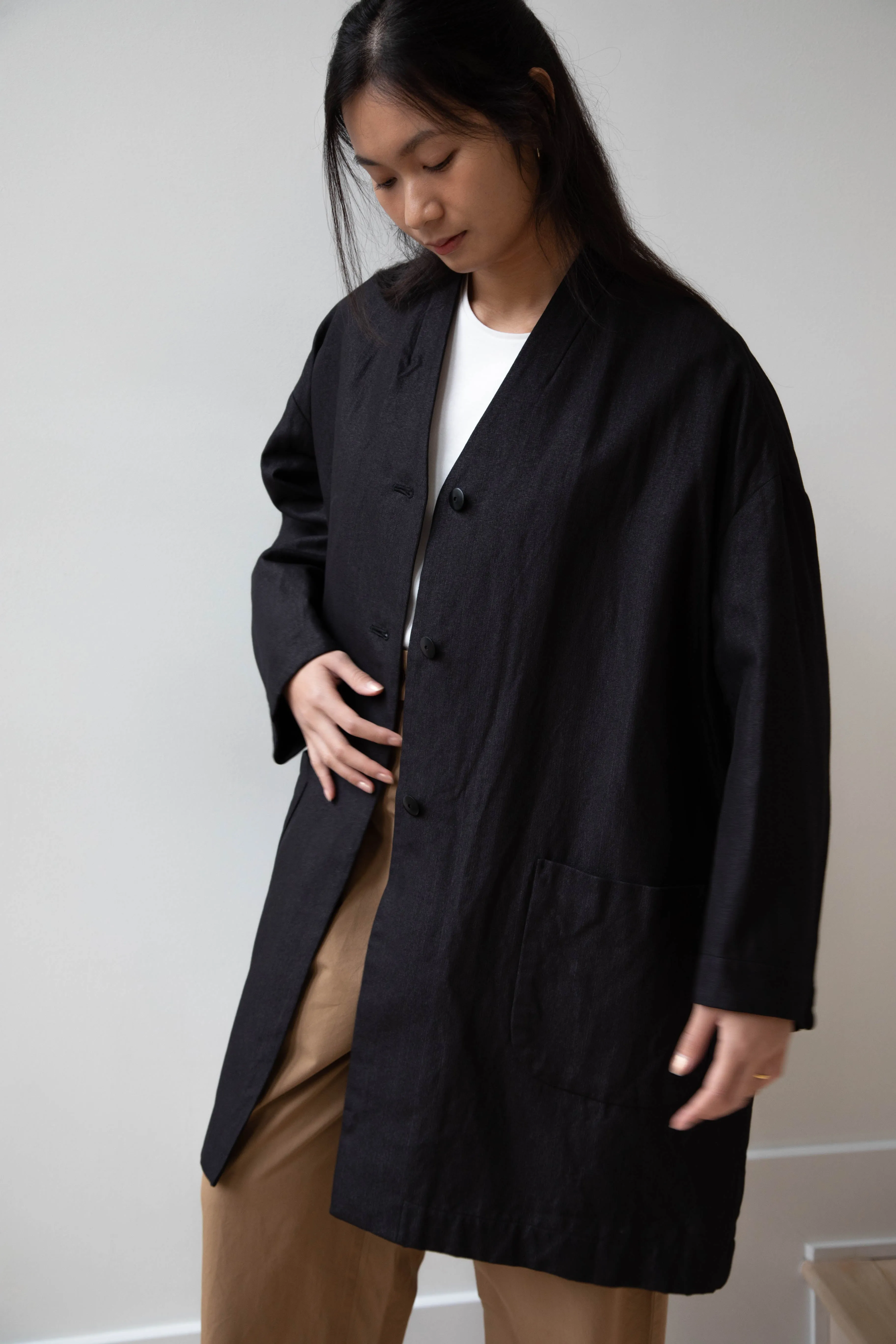 Arts & Science | Robe Cardigan Jacket in Vintage Black Washi