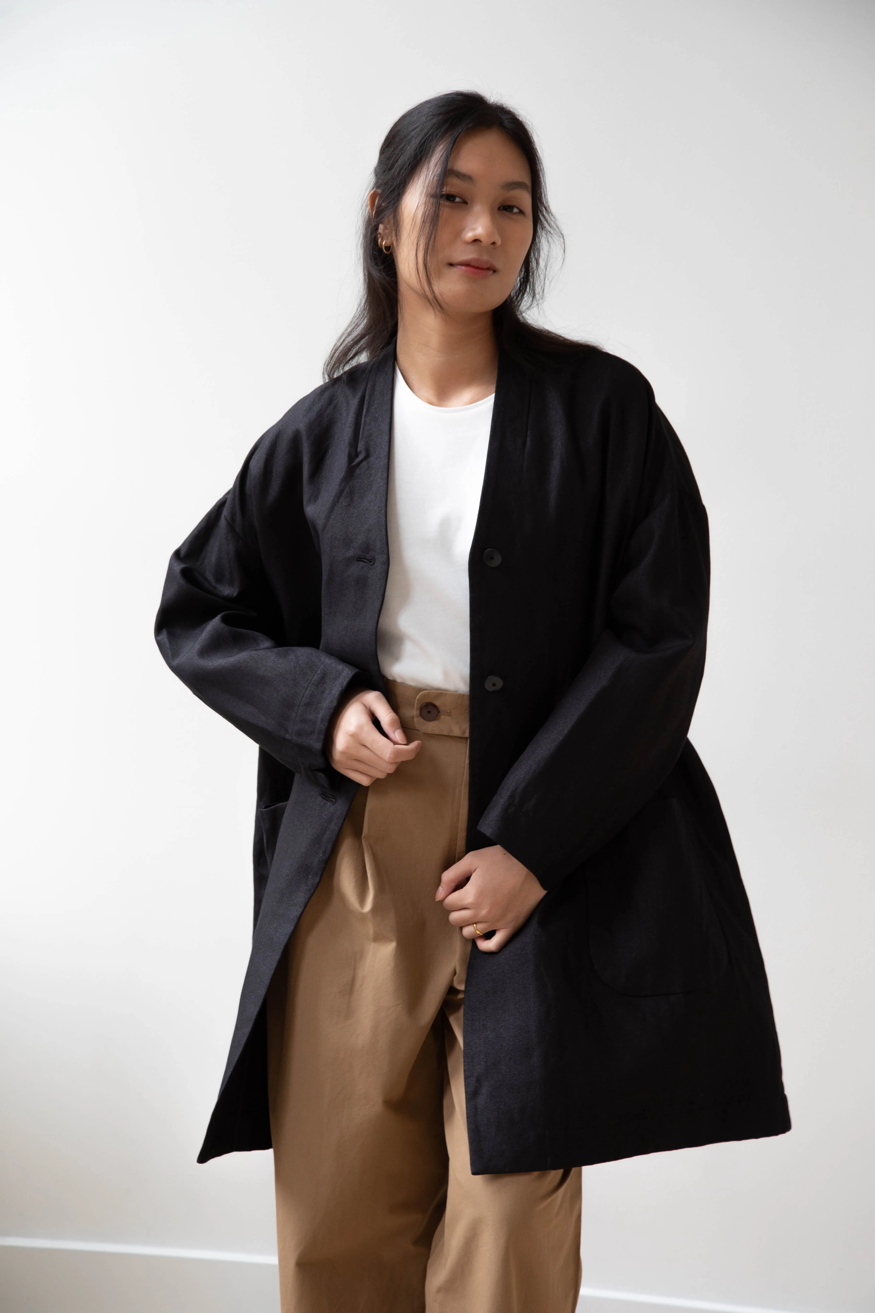 Arts & Science | Robe Cardigan Jacket in Vintage Black Washi