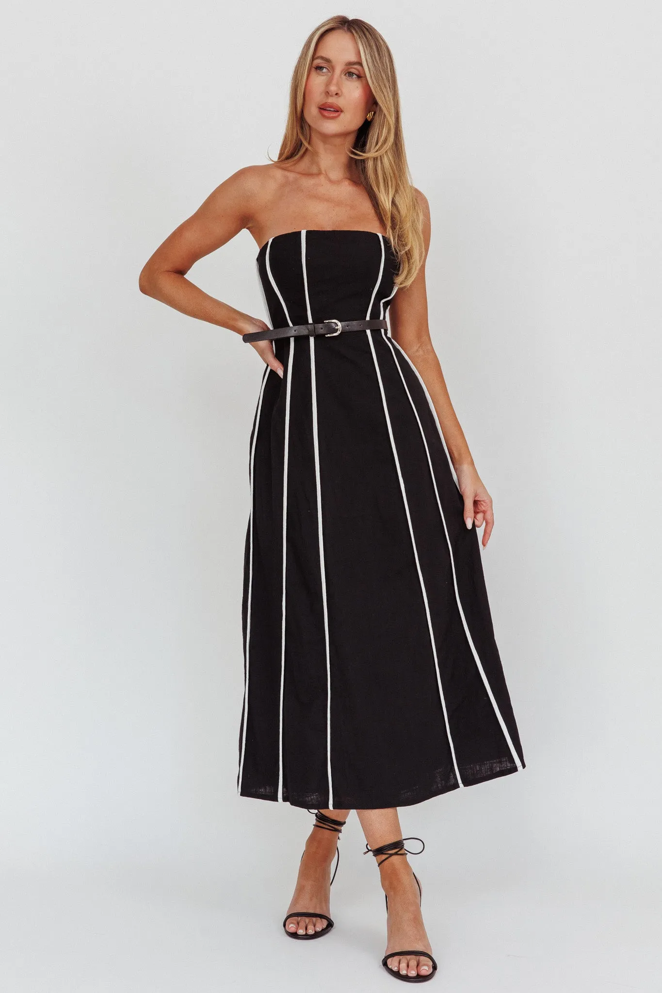 Azalea Sleeveless Midi Dress Black