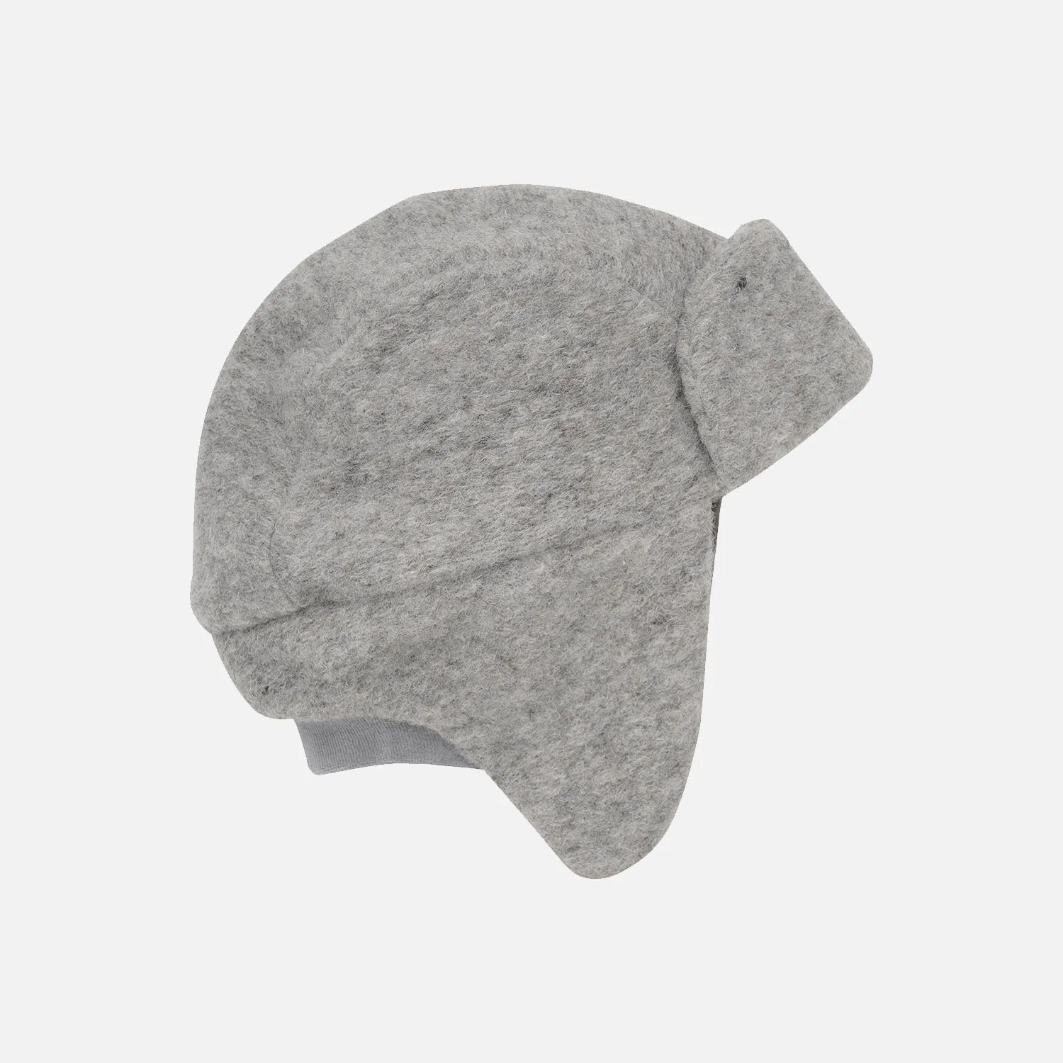 Baby & Kids Wool Felt Trapper Hat - Medium Grey Melange