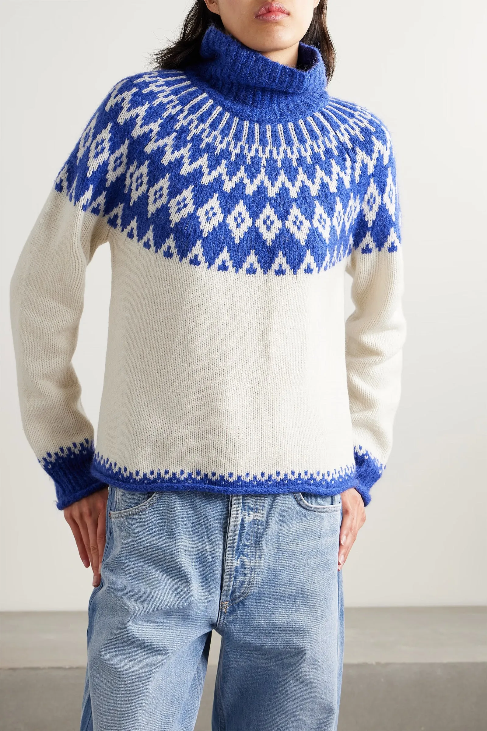 Bailey Fair Isle Merino Wool-blend Turtleneck Sweater