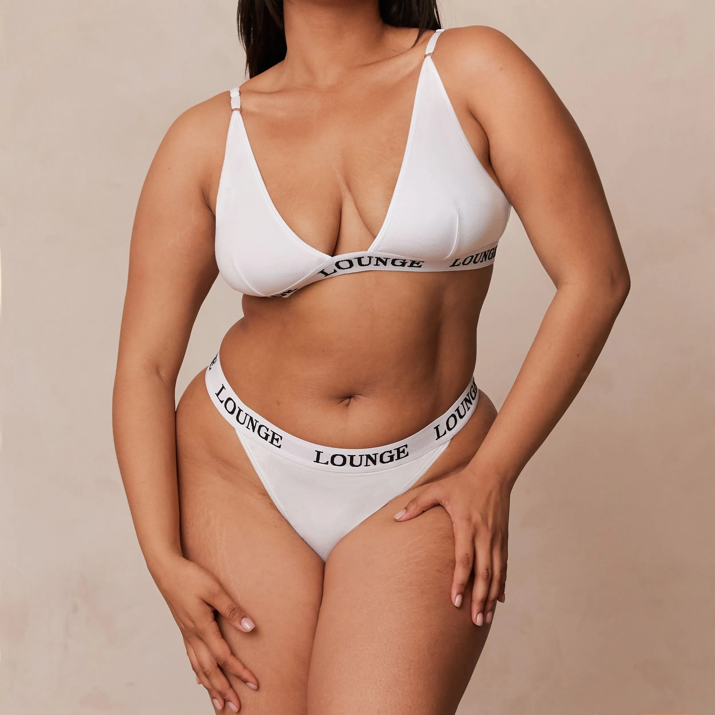 Bamboo Triangle Bra  - All White