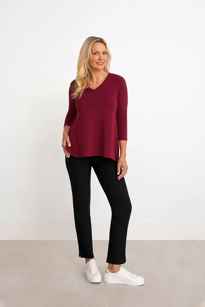 Bamboo V-Neck Trapeze T | Mulberry