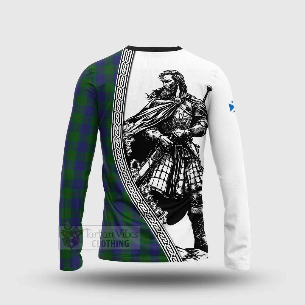 Barclay Tartan Clan Crest Long Sleeve T-Shirt with Highlander Warrior Celtic Style