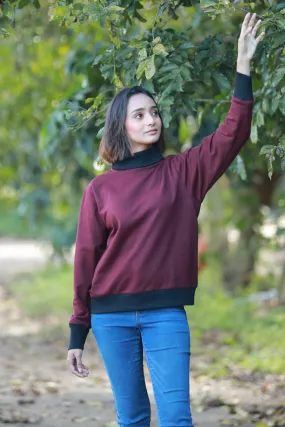 Bea Turtle Neck Pullover - Maroon