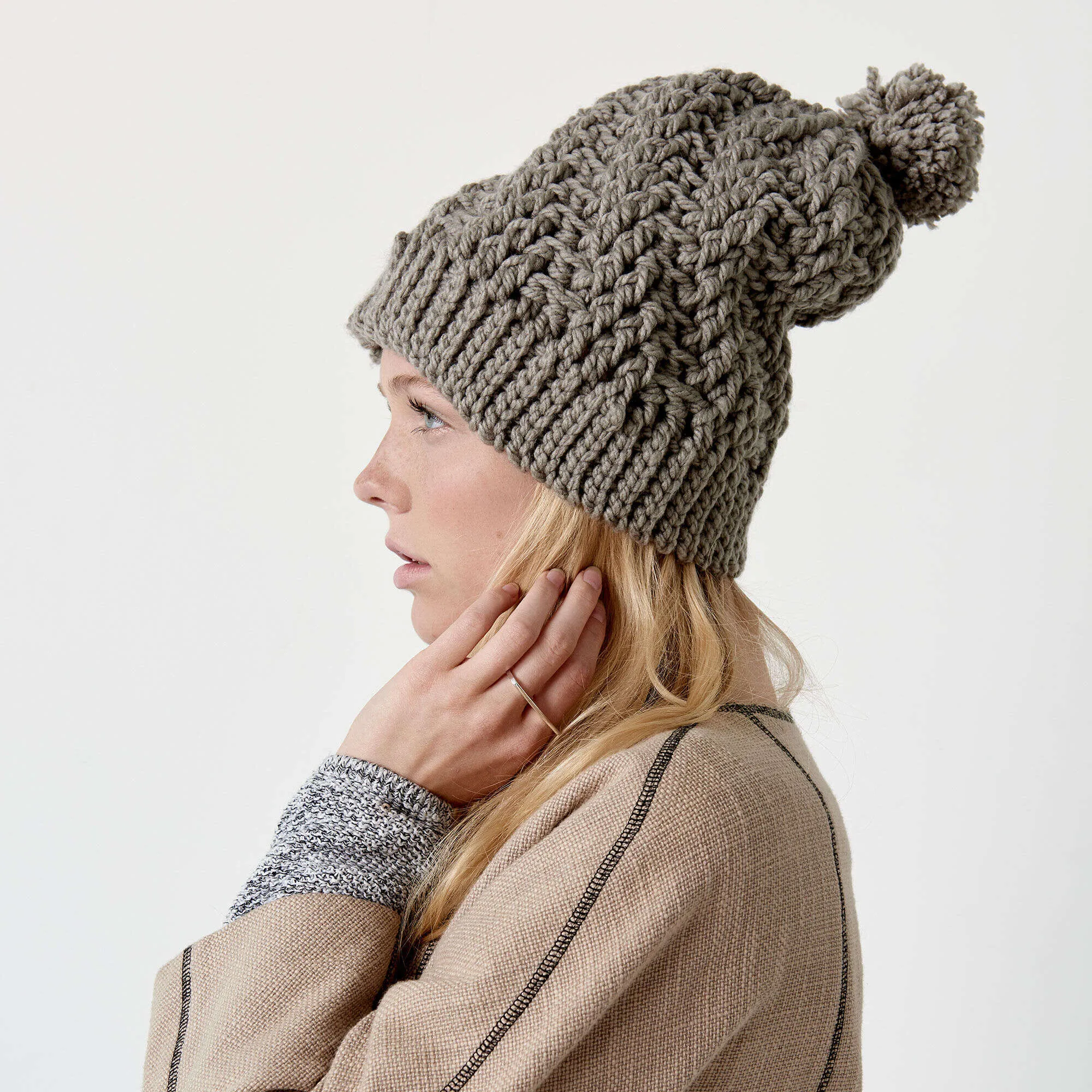 Bernat Crochet Stepping Texture Hat