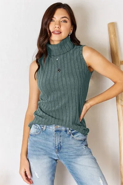 Bestie Ribbed Turtleneck Tank