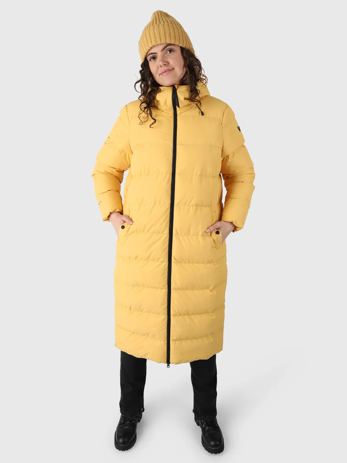 Bigsur Women Long Puffer Coat | Yellow