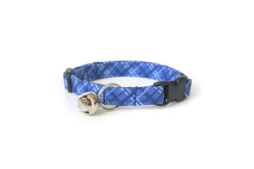 Blue Plaid Cat Collar