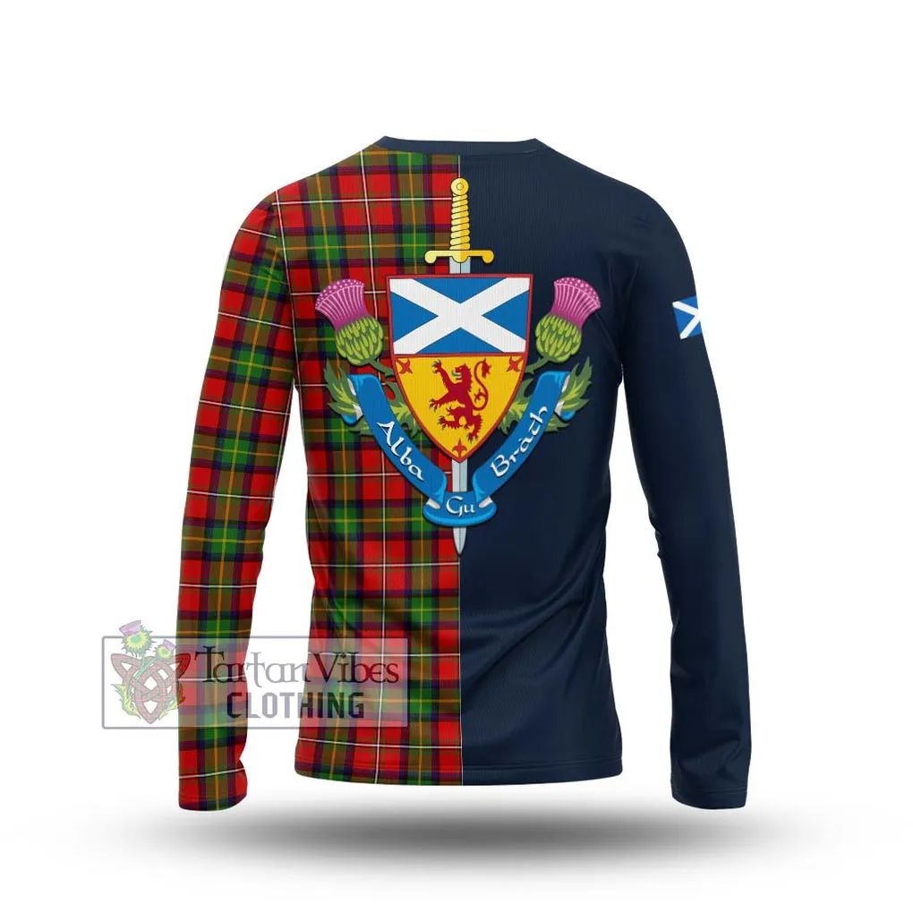 Boyd Tartan Long Sleeve T-Shirt Alba with Scottish Lion Royal Arm Half Style