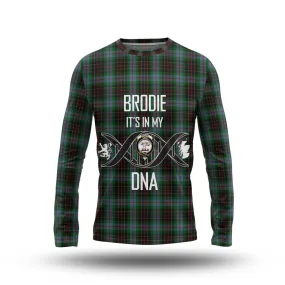 Brodie Hunting Tartan Long Sleeve T-Shirt with Family Crest DNA In Me Style