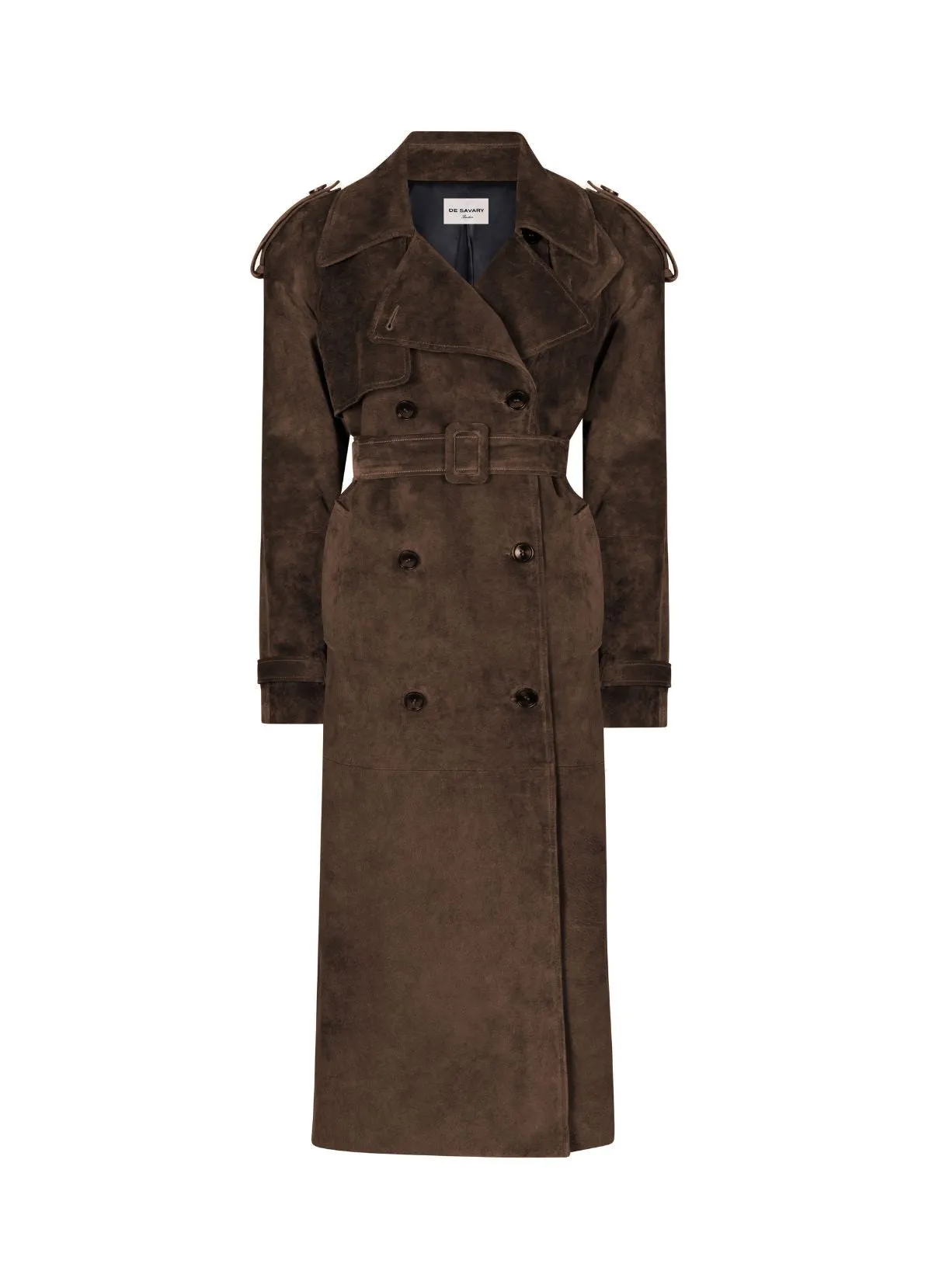 Brown Suede Trench Coat