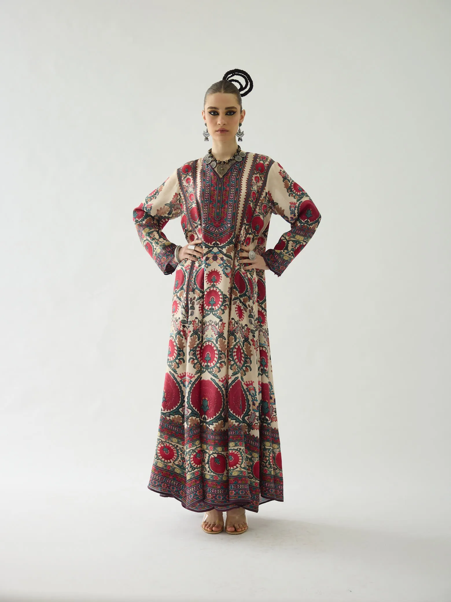 Bukhara Raspberry Adavi Anarkali Dress