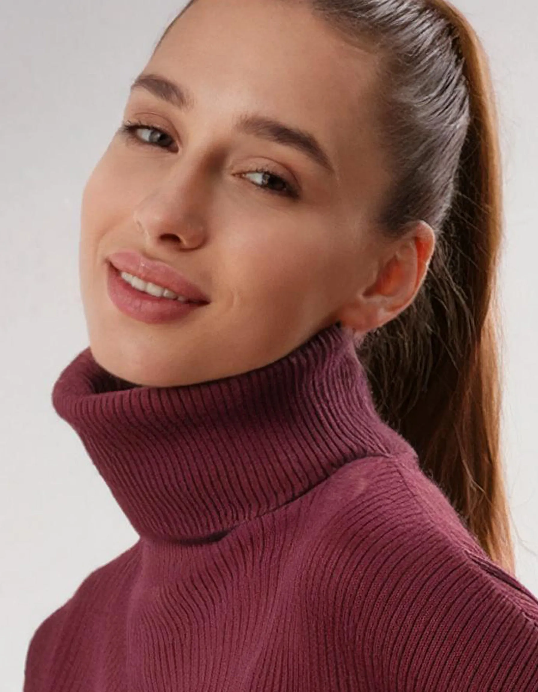 Burgundy Warm Knit Turtleneck