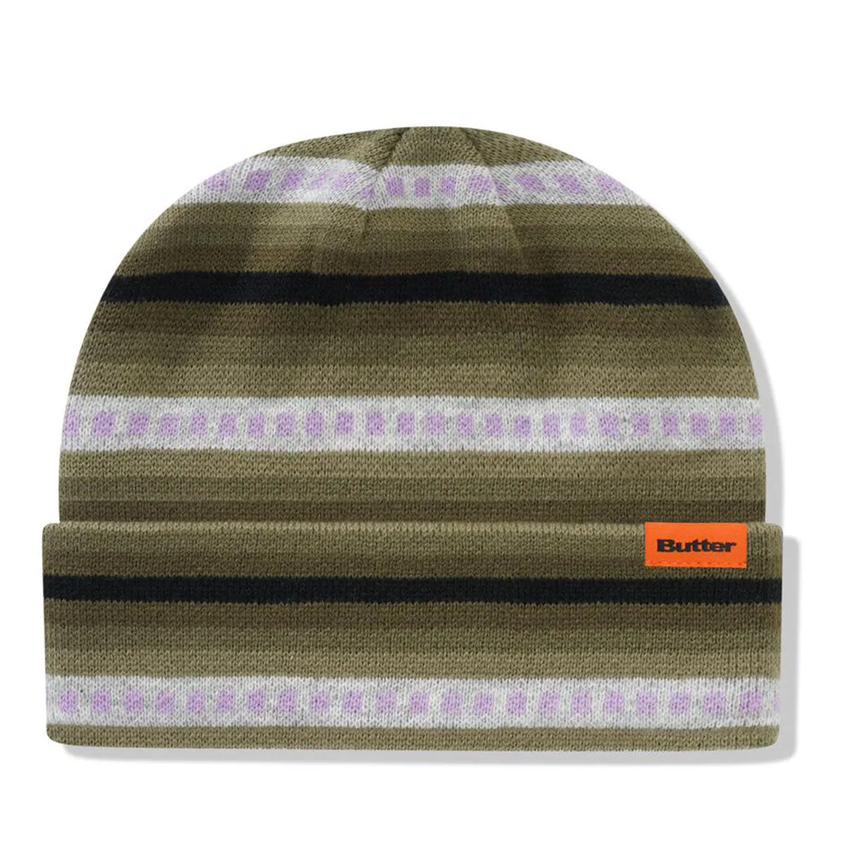 Butter Goods - Linear Cuff Beanie Army/Purple