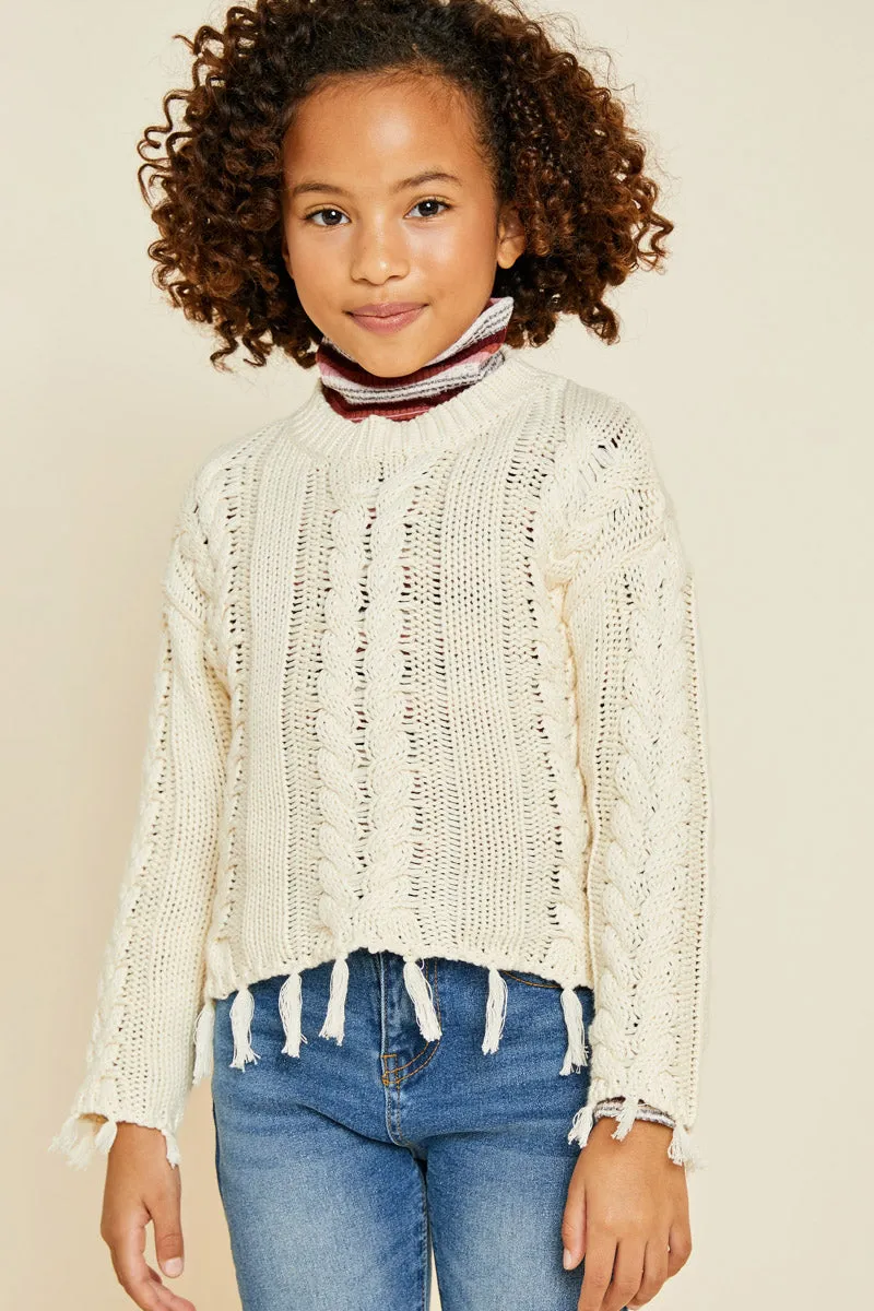 Cable Knit Crop Sweater