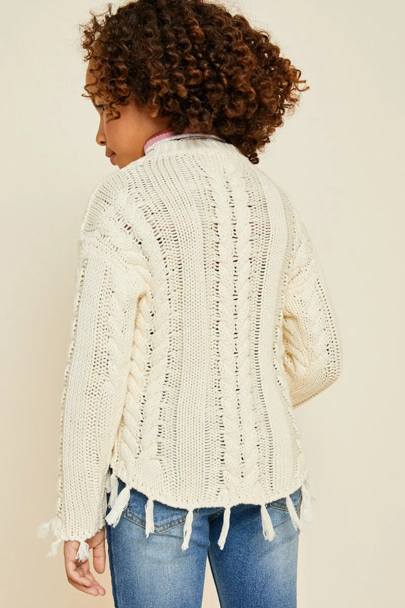 Cable Knit Crop Sweater