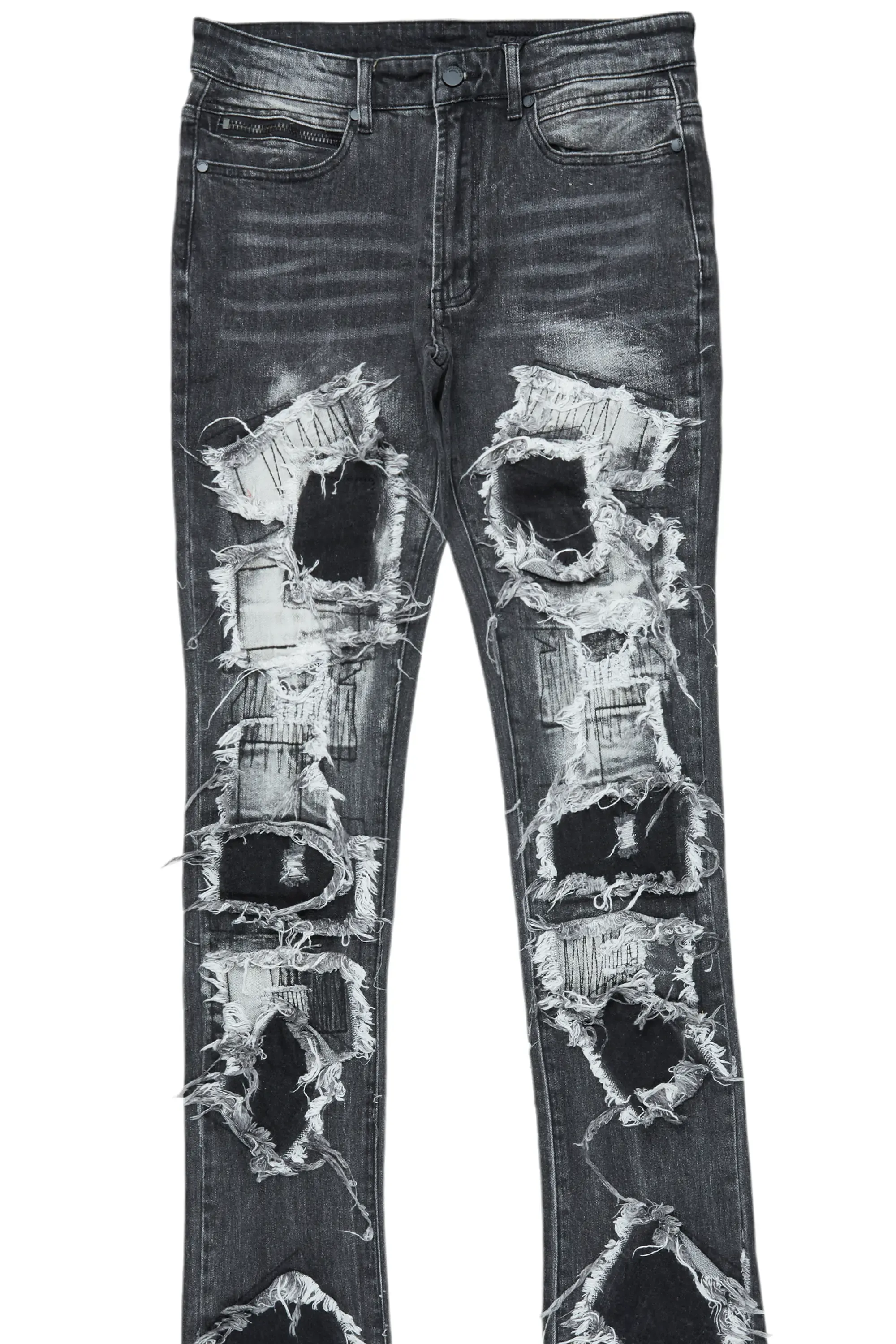 Camden Grey Super Stacked Flare Jean