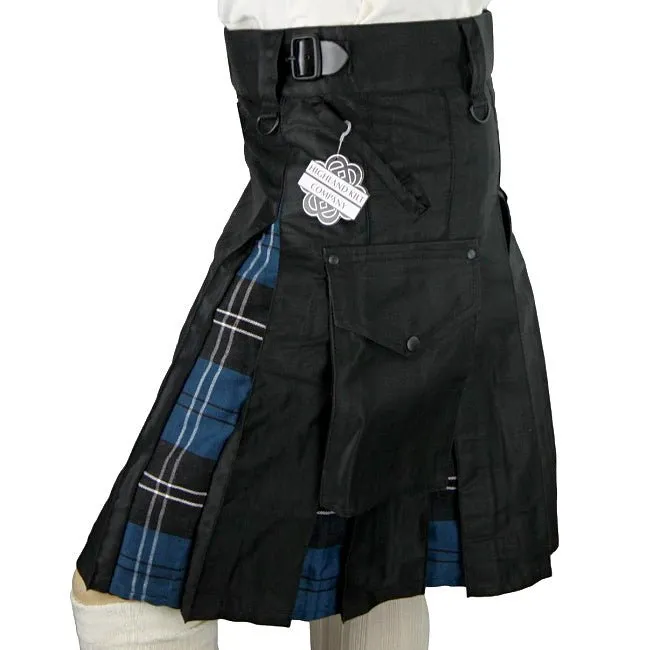 Cargo Kilts - Tartan Combo Utility Kilt: Ramsay Blue