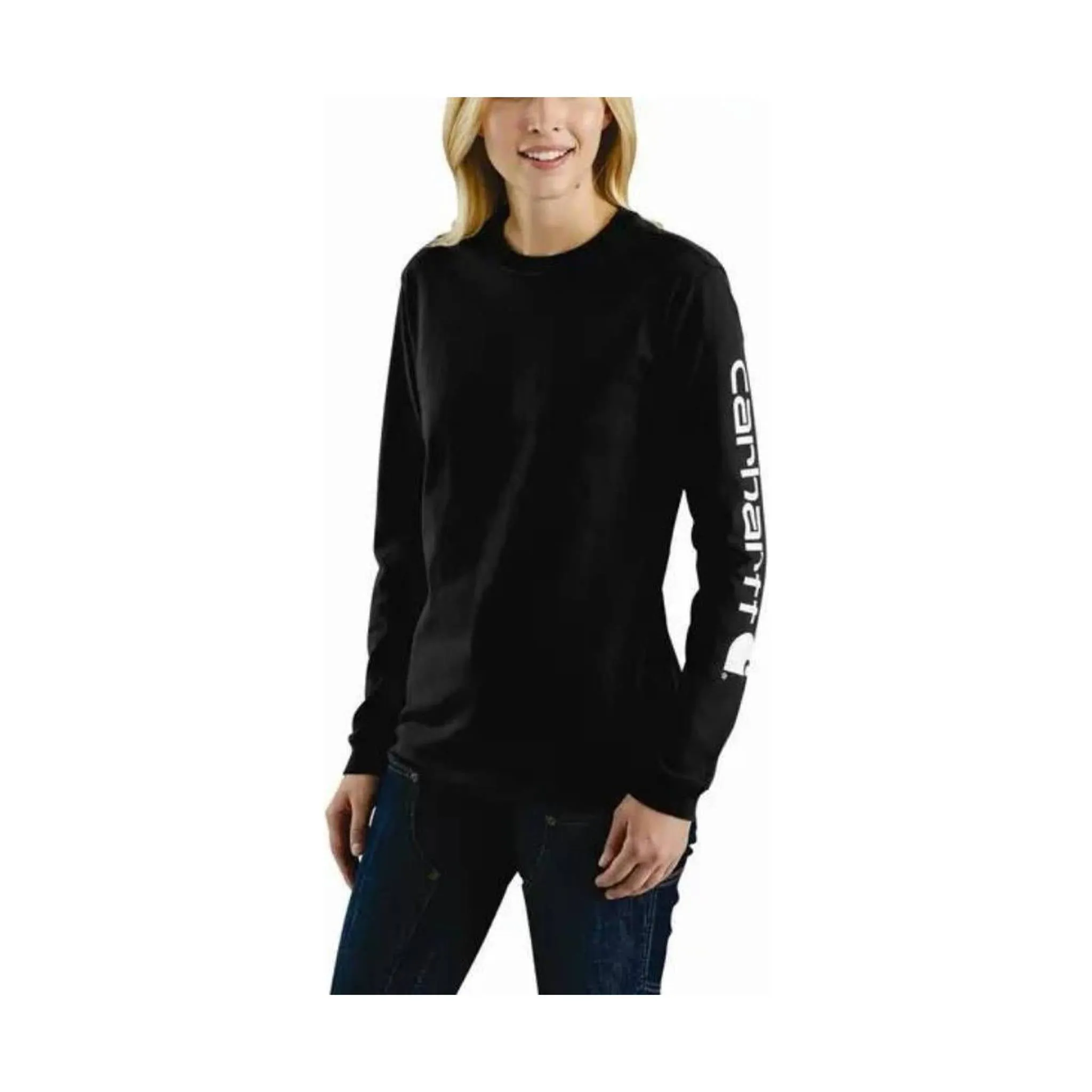 Carhartt Women's Long Sleeve Logo T-Shirt - Black