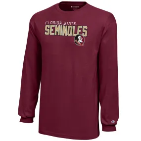 Champion Youth Florida State Seminoles/Seminole Logo Long Sleeve T-shirt - Garnet