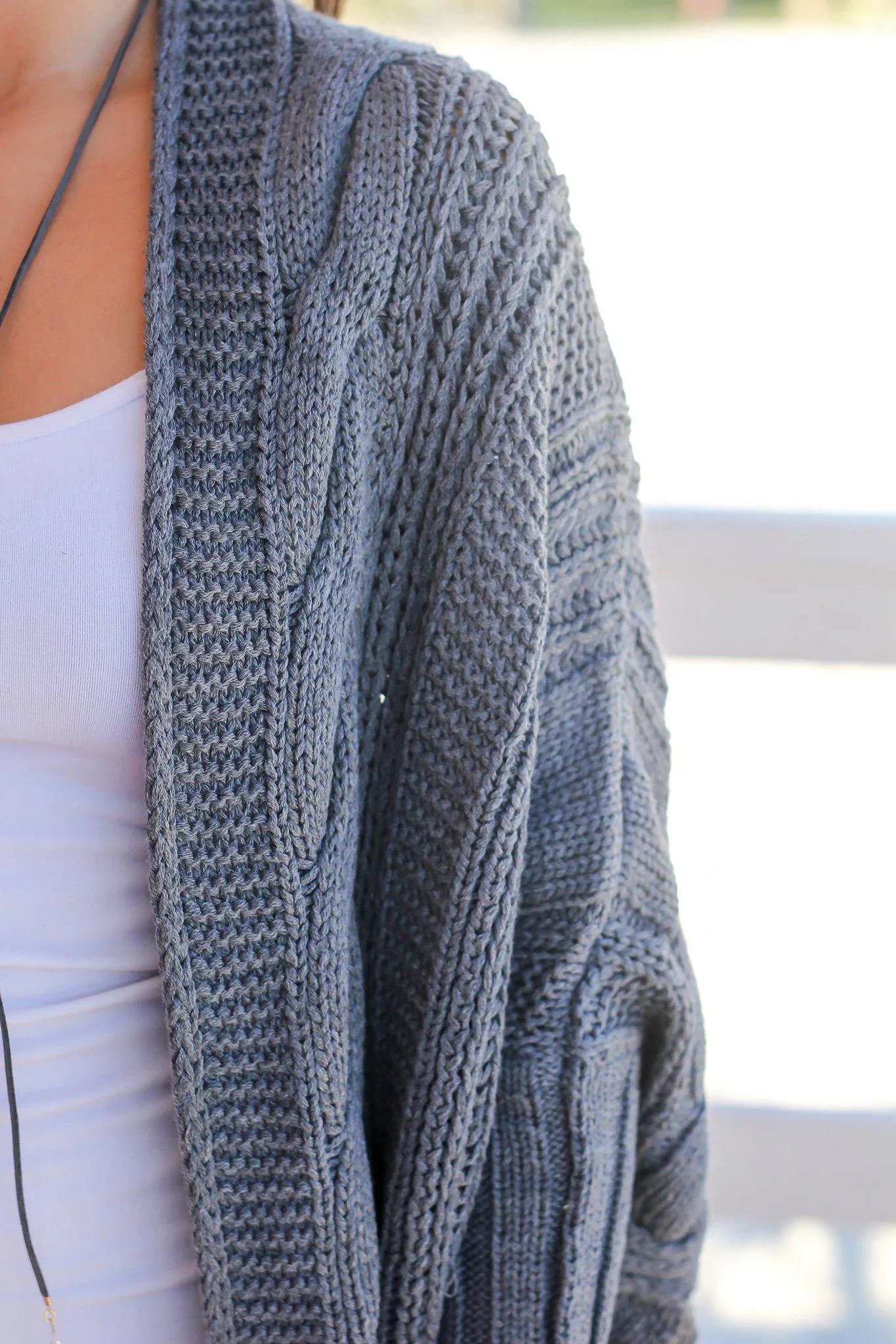 Charcoal Oversized Knit Cardigan