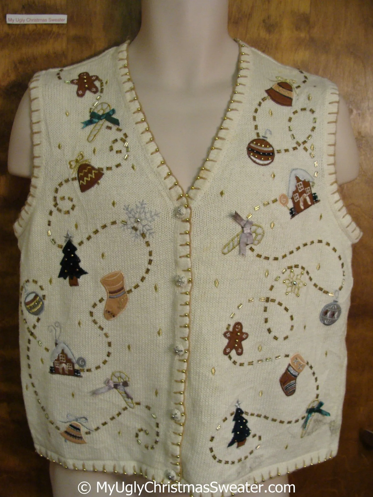 Cheap Christmas Sweater Vest with Some Marks