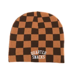 Checkerboard Beanie (Tan / Brown)