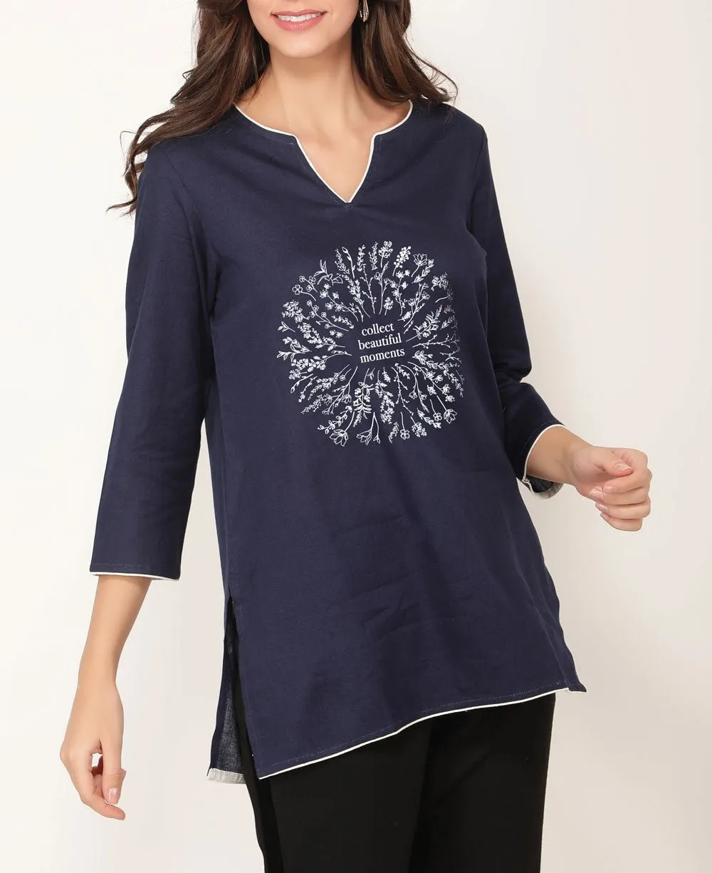 Collect Beautiful Moments Blue Tunic Top