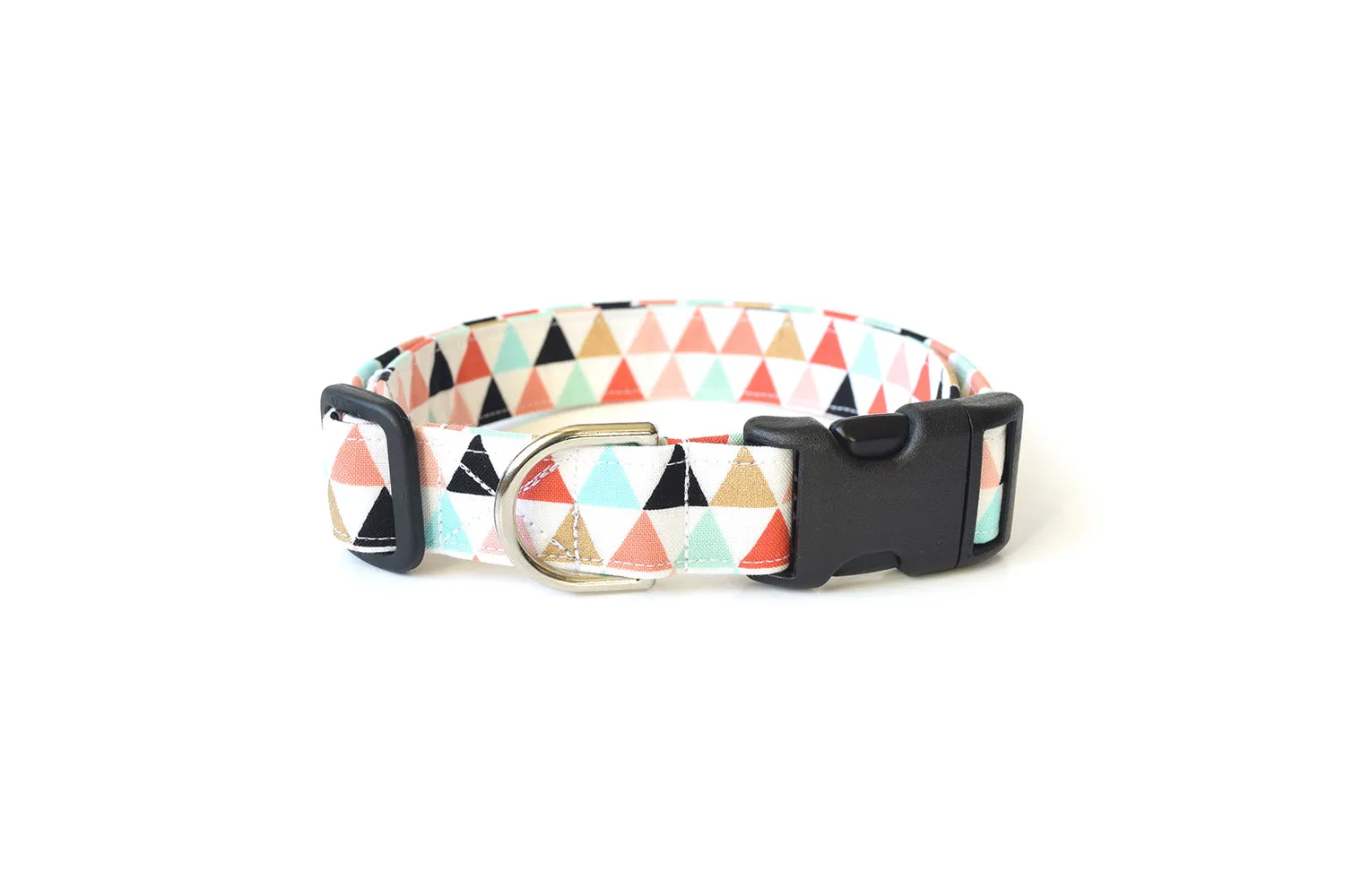 Colorful Geometric Triangles Dog Collar