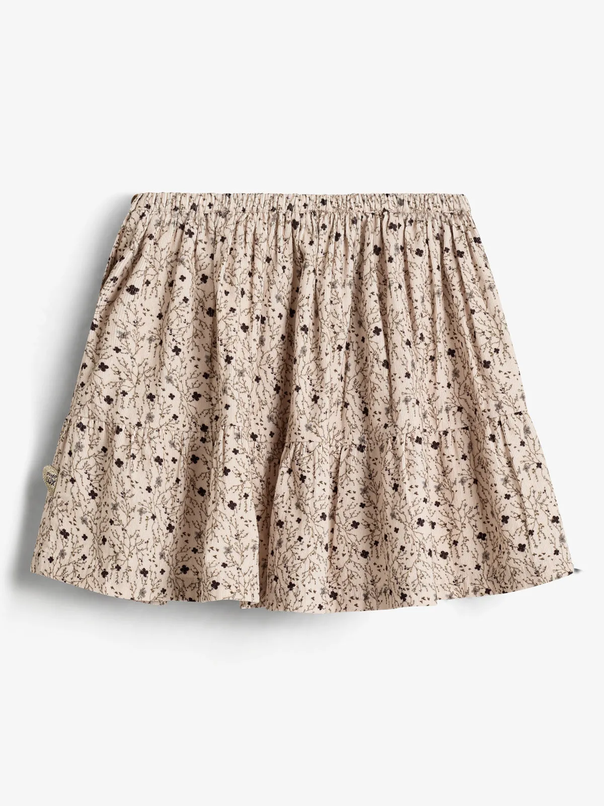 Corduroy Skirt w. Floral Print - Kids - Moonlight/Purple