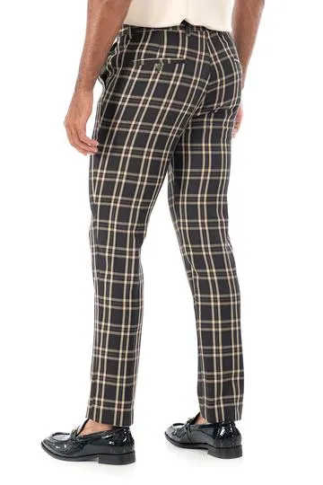 CP62 I BARABAS PLAID PANTS SLIM FIT I BLACK-GOLD