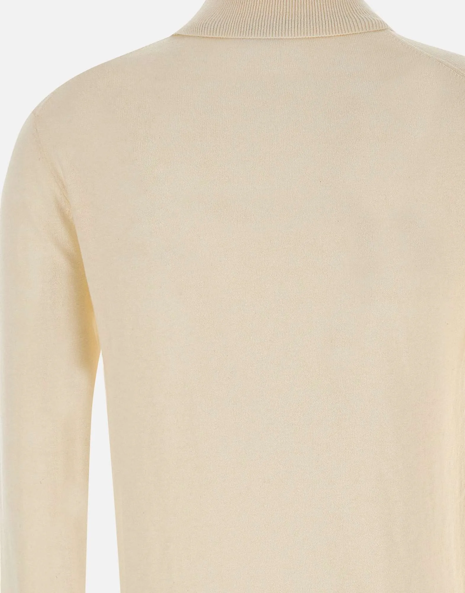 Cream Turtleneck Wool and Cotton Sweater