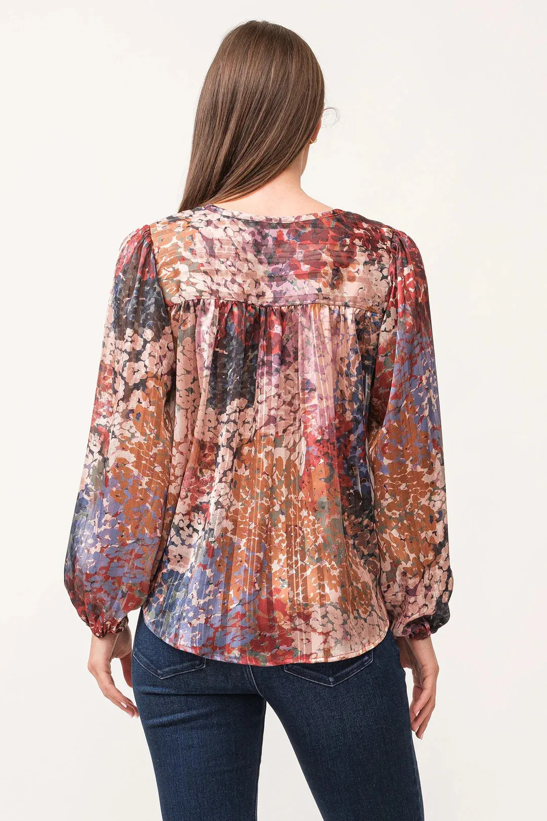 DEAR JOHN ALESSIA PRINT LONG SLEEVE BLOUSE