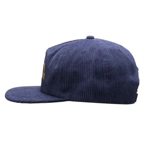 Deathwish Golden Corduroy Snapback Hat - Navy