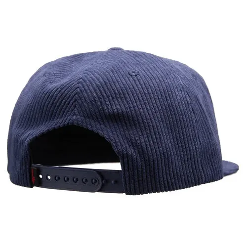 Deathwish Golden Corduroy Snapback Hat - Navy