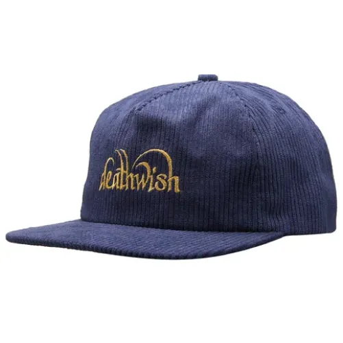 Deathwish Golden Corduroy Snapback Hat - Navy