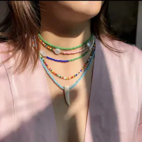 Dhalia Rainbow Choker Layered Necklace